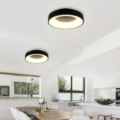 Plafoniere Moderne-Selezionato da Mazzolaluce Plafoniera da cucina nera rotonda moderna dimmerabile con telecomando
