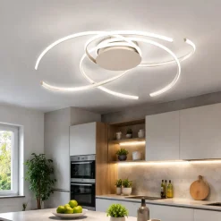 Plafoniere Moderne-Ondaluce Plafoniera da cucina oro moderna led 72w 3000k dimmerabile