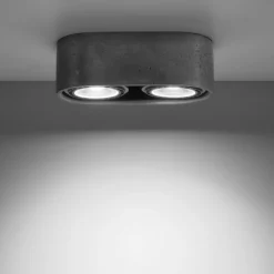 Plafoniere Moderne-Selezionato da Mazzolaluce Plafoniera da cucina ovale con 2 faretti