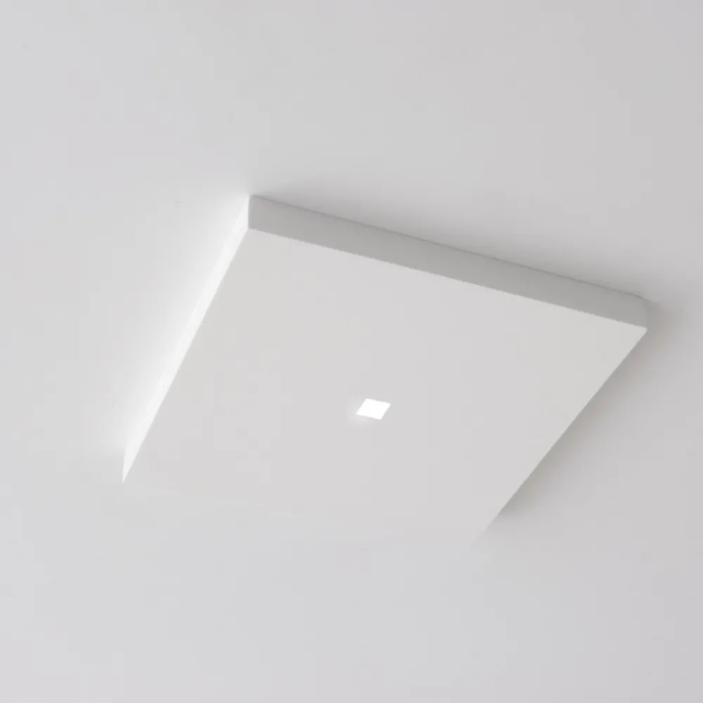 Plafoniere Moderne-Selezionato da Mazzolaluce Plafoniera da cucina quadrata led 2700k bianca in gesso cristaly verniciabile