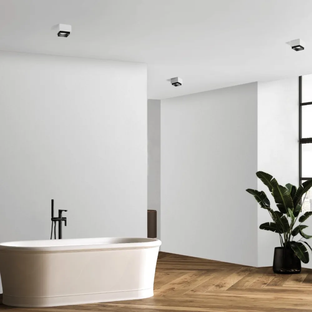 Plafoniere Moderne-Sforzin Illuminazione Plafoniera da cucina quadrata nera moderna syme sforzin