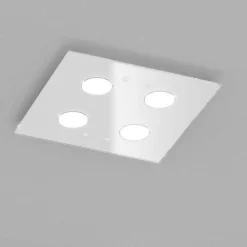 Plafoniere Moderne-Top Light Plafoniera da cucina quadrata moderna vetro bianco