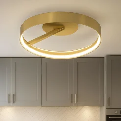 Plafoniere Moderne-Top Light Plafoniera da cucina rotonda oro champagne led cct malika