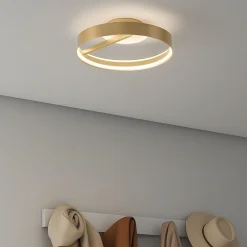 Plafoniere Moderne-Top Light Plafoniera da cucina rotonda oro champagne led cct malika