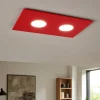 Plafoniere Moderne-Top Light Plafoniera da cucina vetro rossa lucido path moderna rettangolare