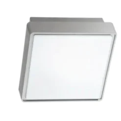 Plafoniere Da Esterno-Ondaluce Plafoniera da esterno grigio 22cm quadrata