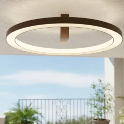 Plafoniere Da Esterno-Linea Light Plafoniera da esterno marrone led 3000k lira ip65