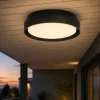Plafoniere Da Esterno-Selezionato da Mazzolaluce Plafoniera da esterno moderna nera rotonda led 20w 3000k