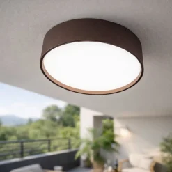 Applique Da Esterno-Ondaluce Plafoniera da esterno patio rotonda corten led 10w 3000k