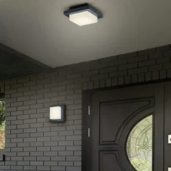 Plafoniere Da Esterno-Selezionato da Mazzolaluce Plafoniera da esterno quadrata 14cm antracite led 3000k