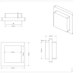 Plafoniere Da Esterno-Selezionato da Mazzolaluce Plafoniera da esterno quadrata 14cm antracite led 3000k