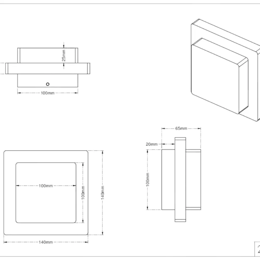 Plafoniere Da Esterno-Selezionato da Mazzolaluce Plafoniera da esterno quadrata 14cm antracite led 3000k