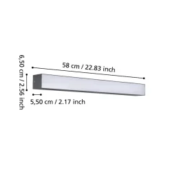 Plafoniere Da Esterno-Selezionato da Mazzolaluce Plafoniera da esterno rettangolare ip65 nera led 3000k 58cm