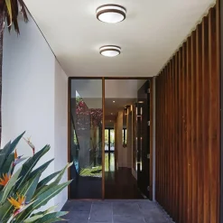 Plafoniere Da Esterno-Gea Luce Plafoniera da esterno rotonda grigio ura