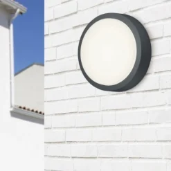 Plafoniere Da Esterno-Selezionato da Mazzolaluce Plafoniera da esterno rotonda moderna antracite led 8w 3000k