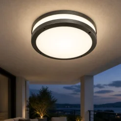 Plafoniere Da Esterno-Gea Luce Plafoniera da esterno rotonda antracite ura