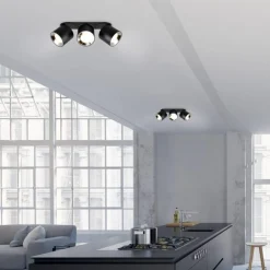 Plafoniere Moderne-Selezionato da Mazzolaluce Plafoniera da incasso o plafone con faretti orientabili
