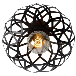Plafoniere Moderne-Selezionato da Mazzolaluce Plafoniera da soffitto cesto intreccio di metallo nero