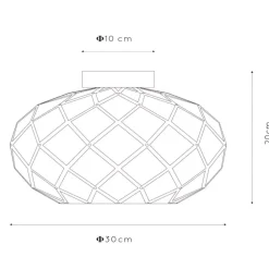 Plafoniere Moderne-Selezionato da Mazzolaluce Plafoniera da soffitto cesto intreccio di metallo nero