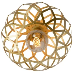 Plafoniere Moderne-Selezionato da Mazzolaluce Plafoniera da soffitto cesto intreccio metallo oro