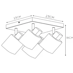 Plafoniere Moderne-Selezionato da Mazzolaluce Plafoniera da soffitto con 4 faretti nera con vetri fume