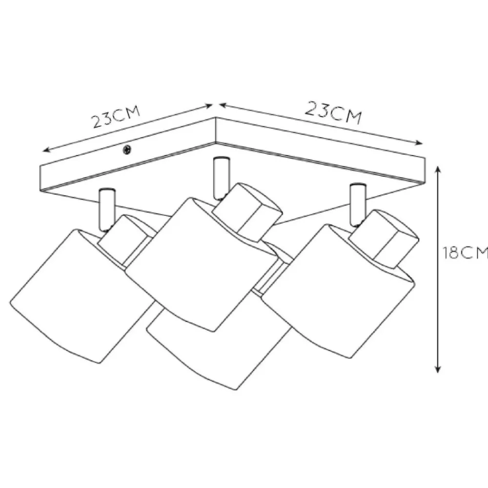 Plafoniere Moderne-Selezionato da Mazzolaluce Plafoniera da soffitto con 4 faretti nera con vetri fume