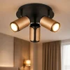 Plafoniere Moderne-Selezionato da Mazzolaluce Plafoniera da soffitto con 3 spot orientabili nero caffe