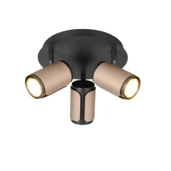 Plafoniere Moderne-Selezionato da Mazzolaluce Plafoniera da soffitto con 3 spot orientabili nero caffe