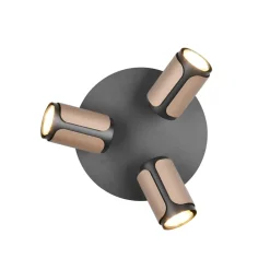 Plafoniere Moderne-Selezionato da Mazzolaluce Plafoniera da soffitto con 3 spot orientabili nero caffe