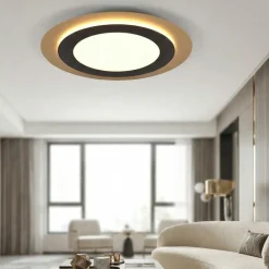 Plafoniere Moderne-Selezionato da Mazzolaluce Plafoniera da soffitto con telecomando moderna nero oro led 2700k a 6500k