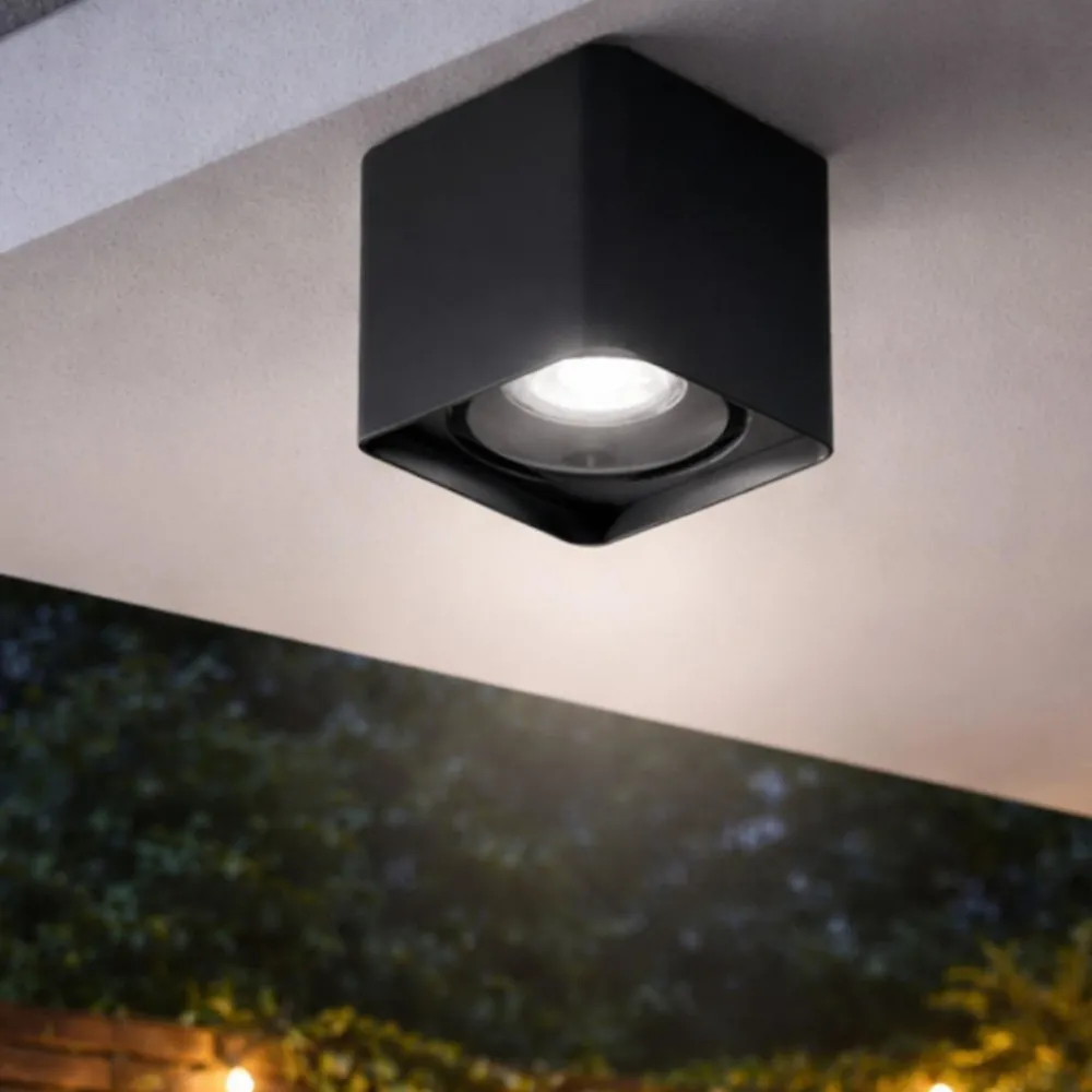 Plafoniere Da Esterno-Perenz Illuminazione Plafoniera da soffitto esterno ip54 gu10 perenz brick antracite opaco