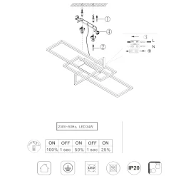 Plafoniere Moderne-Selezionato da Mazzolaluce Plafoniera da soffitto led 3000k design nero dimmerabile
