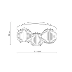 Plafoniere Moderne-Selezionato da Mazzolaluce Plafoniera da soffitto moderna in legno sfere di vetro bianco