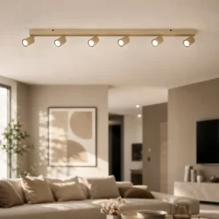 Plafoniere Moderne-Selezionato da Mazzolaluce Plafoniera da soffitto moderna sabbia con faretti orientabili per soggiorno sala da pranzo