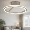 Plafoniere Moderne-Selezionato da Mazzolaluce Plafoniera da soffitto moderna anello nickel led dimmerabile da 2300k a 4000k