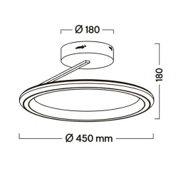 Plafoniere Moderne-Selezionato da Mazzolaluce Plafoniera da soffitto moderna anello nickel led dimmerabile da 2300k a 4000k