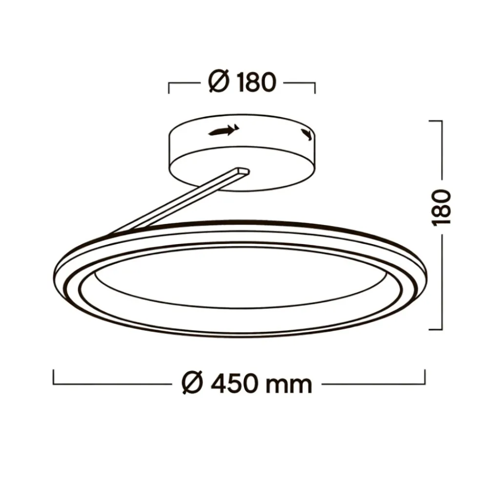 Plafoniere Moderne-Selezionato da Mazzolaluce Plafoniera da soffitto moderna anello nickel led dimmerabile da 2300k a 4000k