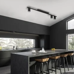Plafoniere Moderne-Selezionato da Mazzolaluce Plafoniera da soffitto nera con 3 faretti