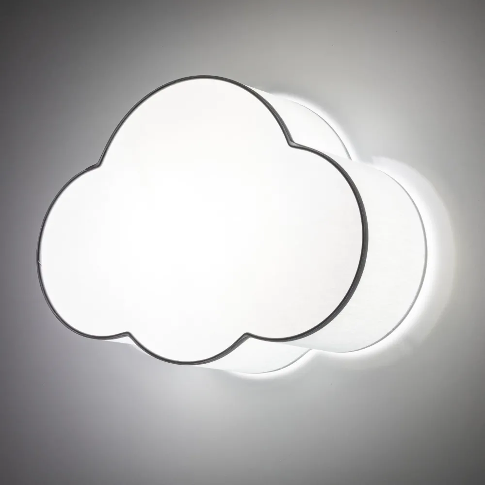 Plafoniere Moderne-Selezionato da Mazzolaluce Plafoniera da soffitto nuvola di tessuto grigio 43 cm per camerette moderne