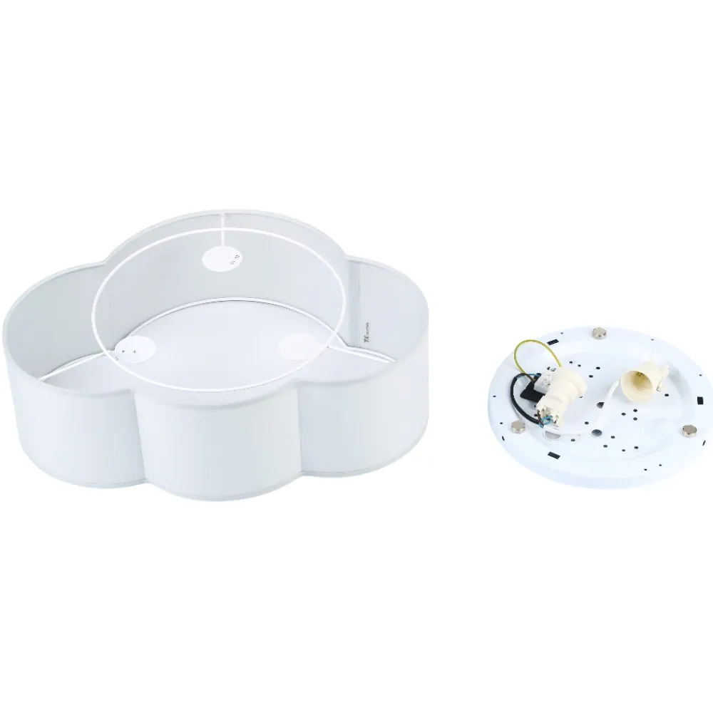Plafoniere Moderne-Selezionato da Mazzolaluce Plafoniera da soffitto nuvola di tessuto grigio 43 cm per camerette moderne