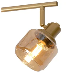 Plafoniere Moderne-Selezionato da Mazzolaluce Plafoniera da soffitto oro con 4 faretti vetri ambra orientabili