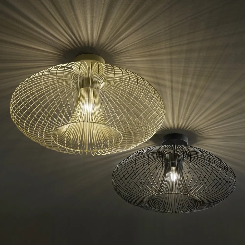 Plafoniere Moderne-Fabas Luce Plafoniera da soffitto oro opaco fassa design minimal