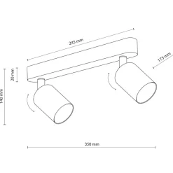 Plafoniere Moderne-Selezionato da Mazzolaluce Plafoniera da soffitto parete 2 luci orientabili