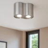 Plafoniere Moderne-Selezionato da Mazzolaluce Plafoniera da soffitto per cucina con 2 faretti orientabili nickel fp