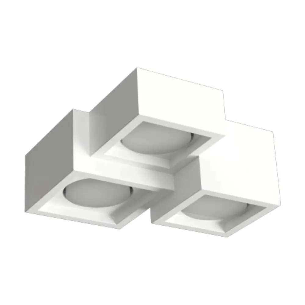 Plafoniere Moderne-Selezionato da Mazzolaluce Plafoniera da soffitto per cucina con quadrati in gesso bianco