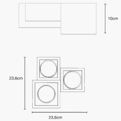 Plafoniere Moderne-Selezionato da Mazzolaluce Plafoniera da soffitto per cucina con quadrati in gesso bianco