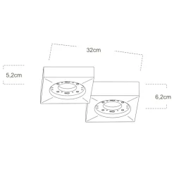 Plafoniere Moderne-Selezionato da Mazzolaluce Plafoniera da soffitto per cucina bianca 2 luci