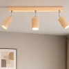 Plafoniere Moderne-Selezionato da Mazzolaluce Plafoniera da soffitto per cucina in legno con faretti orientabili