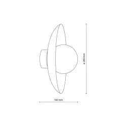 Plafoniere Moderne-Selezionato da Mazzolaluce Plafoniera da soffitto piatto rosso mattone sfera bianca moderna