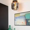 Plafoniere Moderne-Selezionato da Mazzolaluce Plafoniera da soffitto sfera di vetro fume trasparente